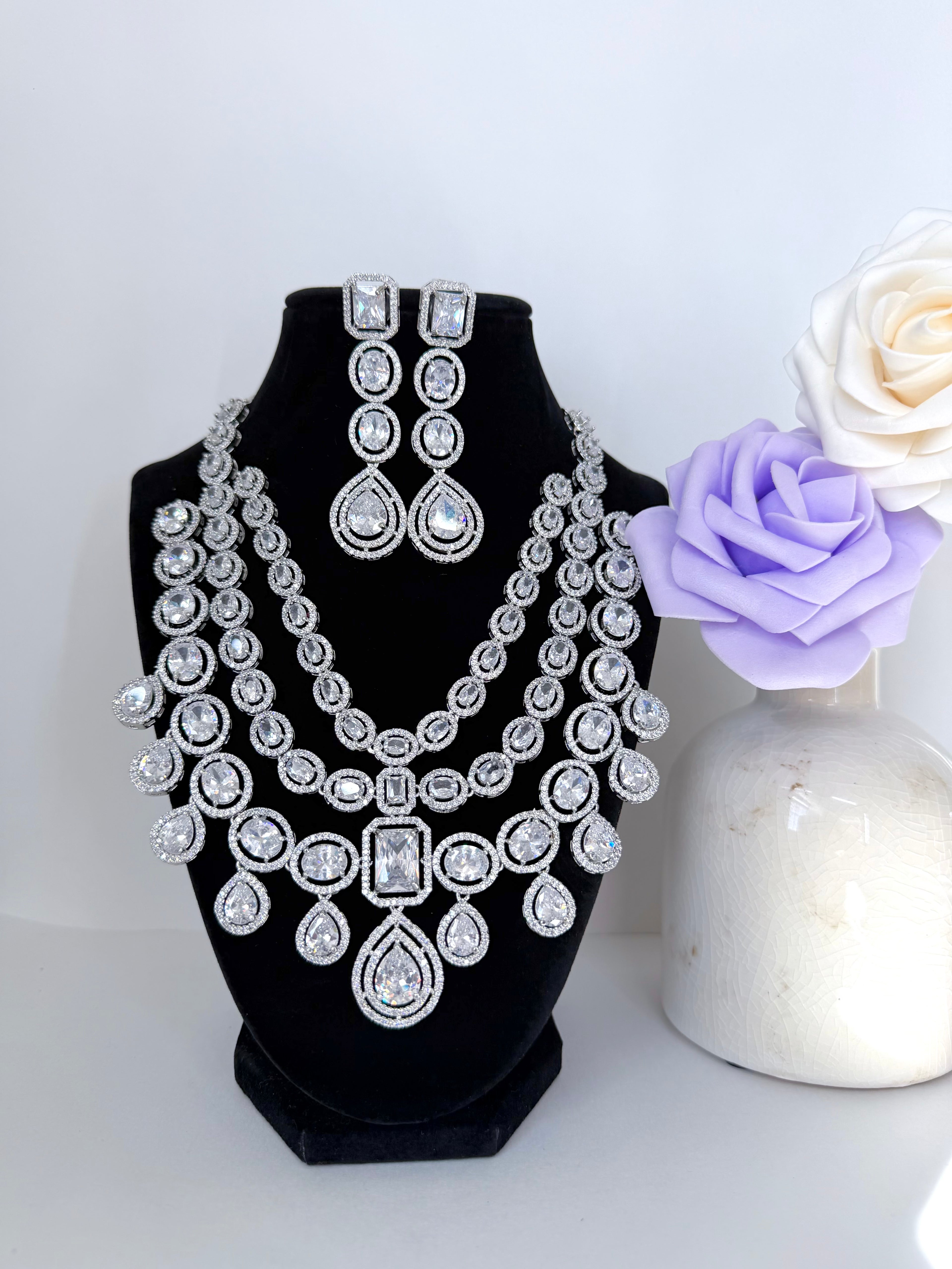Bridal Shehnaaz American Diamond Set with Earrings