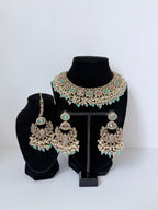 Bollywood Polki Azmira Lightweight Necklace set with Earrings and Tikka