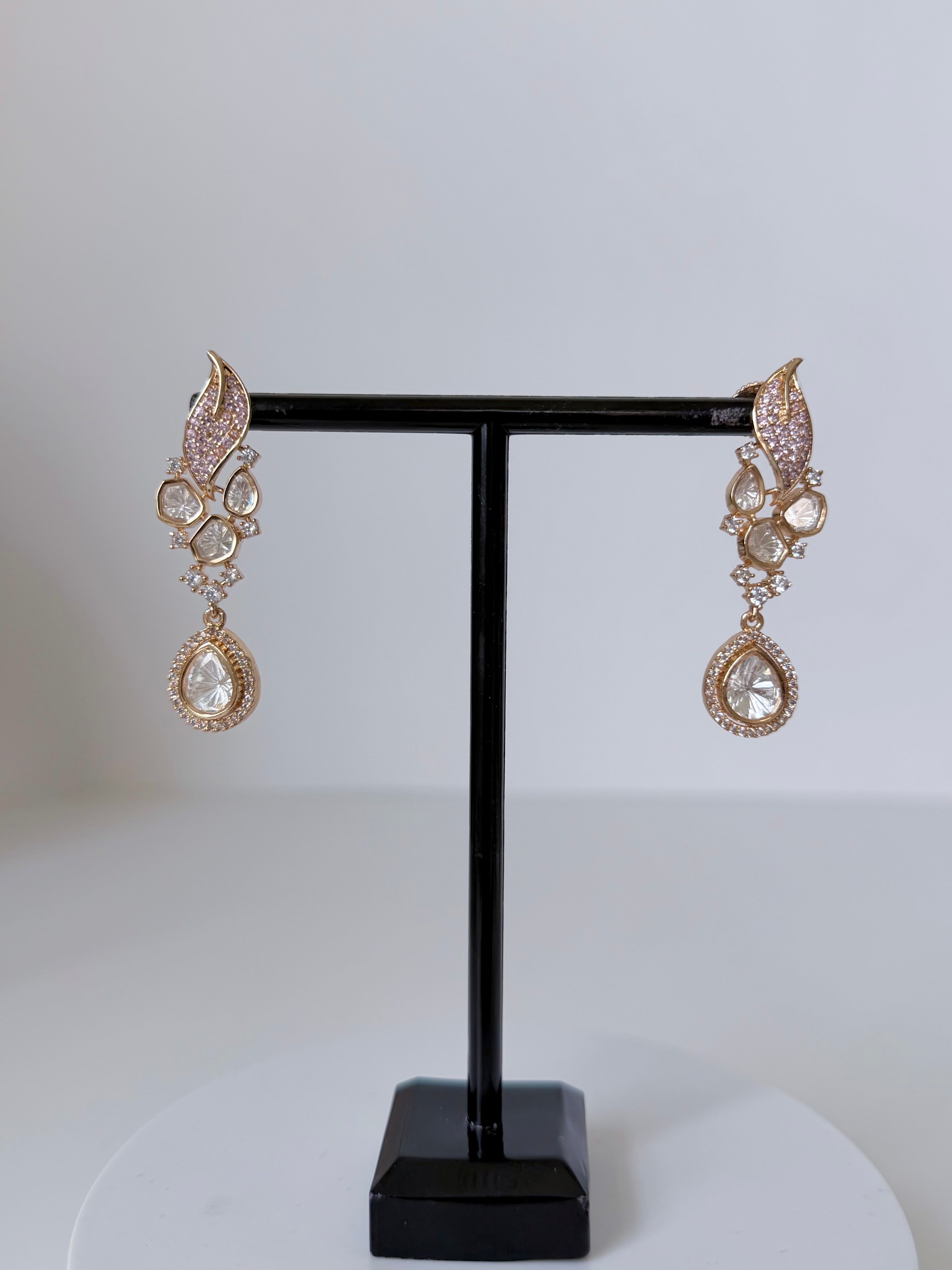 Premium Moissanite Hasli Nura Necklace Set with Earrings