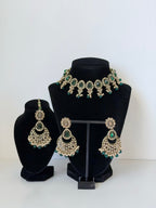 Bollywood Pihu Necklace Set with Earrings and Tikka