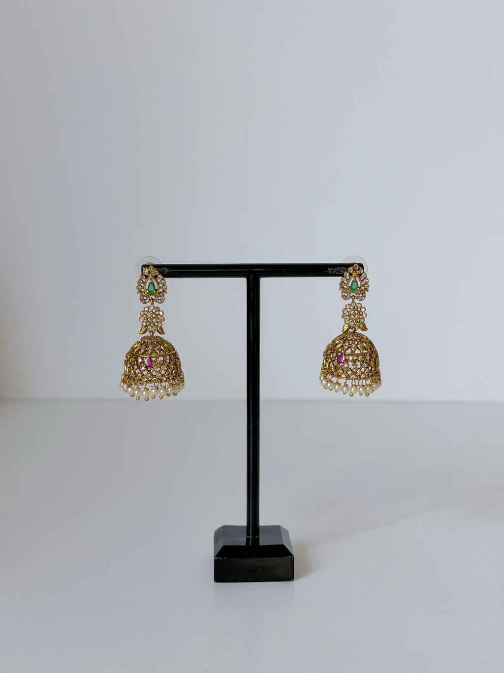 Meenakshi Traditional South Indian Necklace with Jhumka