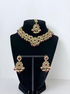 Bollywood Polki Ira Necklace with Earrings and Mangtika