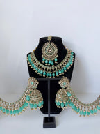 Bollywood Nazakat Necklace set with Sahara Jhumka and Mangtika