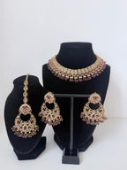 Bollywood Fariha Necklace Set with Earrings and Tikka