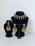 Bollywood Pihu Necklace Set with Earrings and Tikka