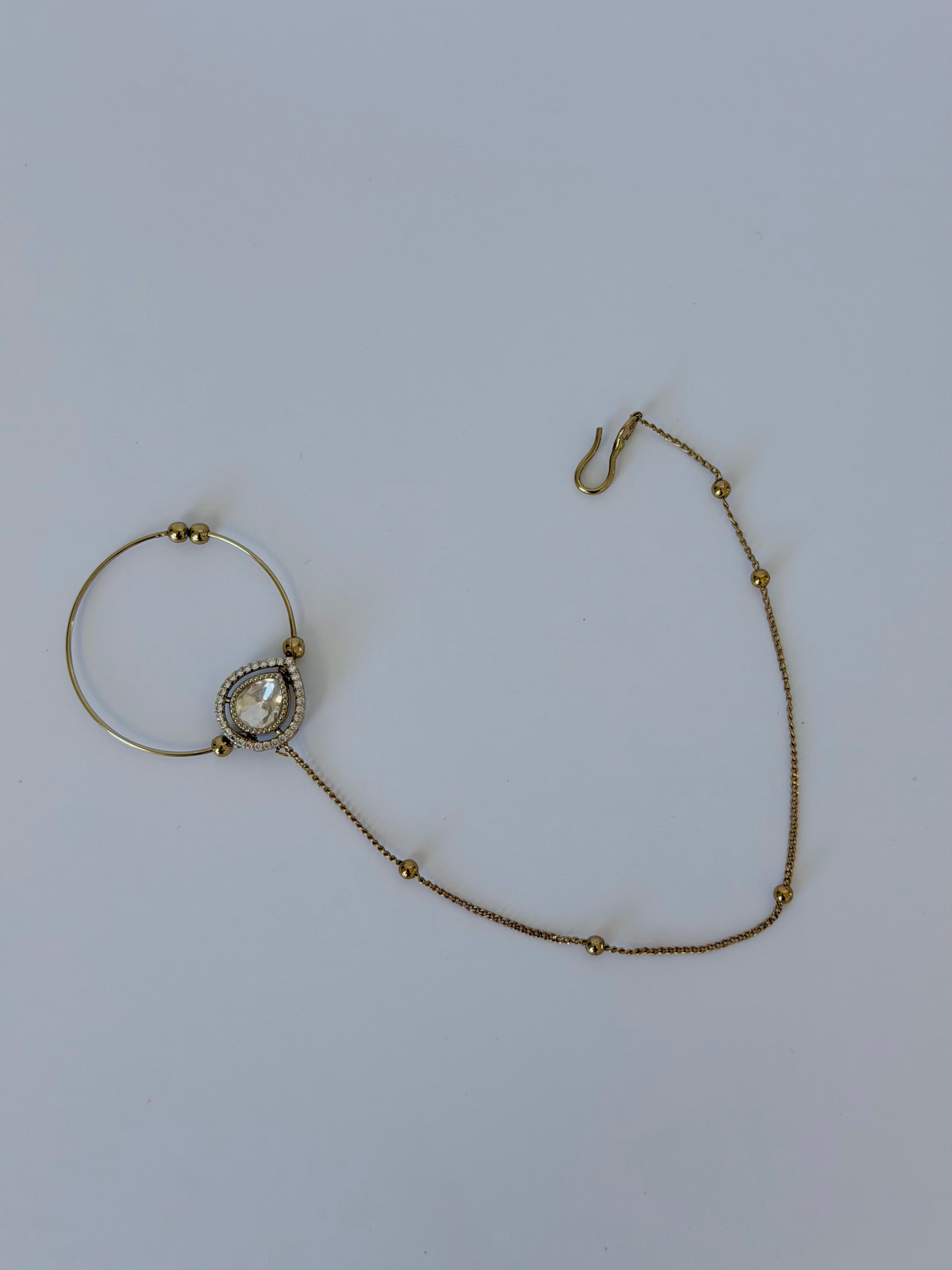 Kundan Nose ring with Chain