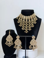 Jhalak Polki Waterfall Necklace set with Earrings and Mangtika