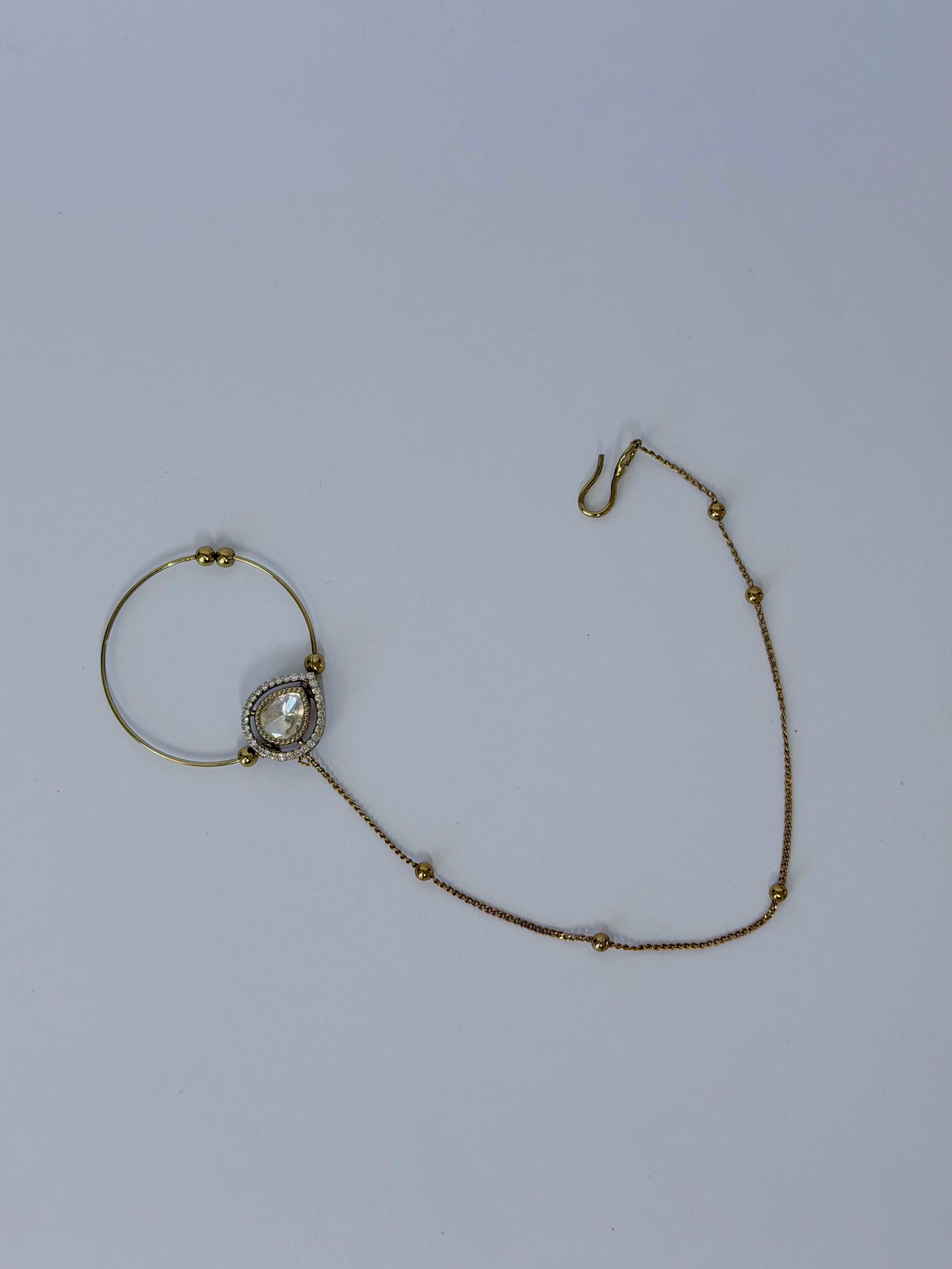 Kundan Nose ring with Chain