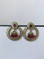 Lightweight Kundan Priya Earrings with Jhumka