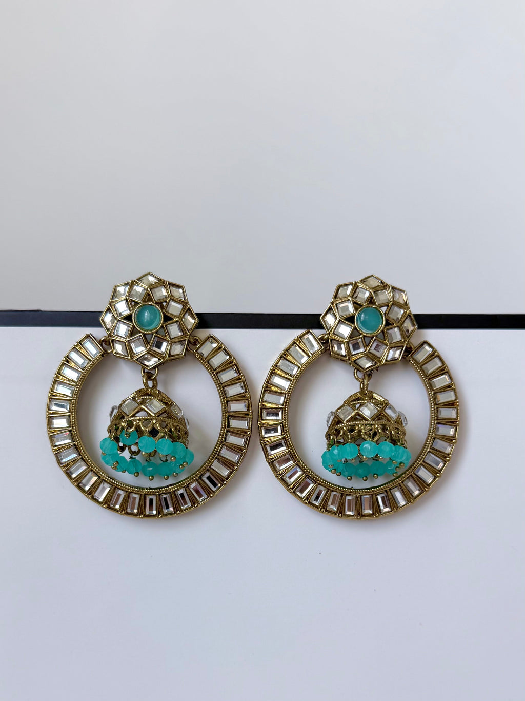 Lightweight Kundan Priya Earrings with Jhumka