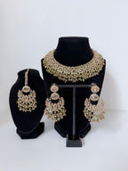 Bollywood Polki Azmira Lightweight Necklace set with Earrings and Tikka