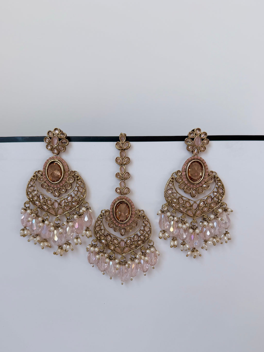 Desi Mohini Pollki Earring and Tikka Set