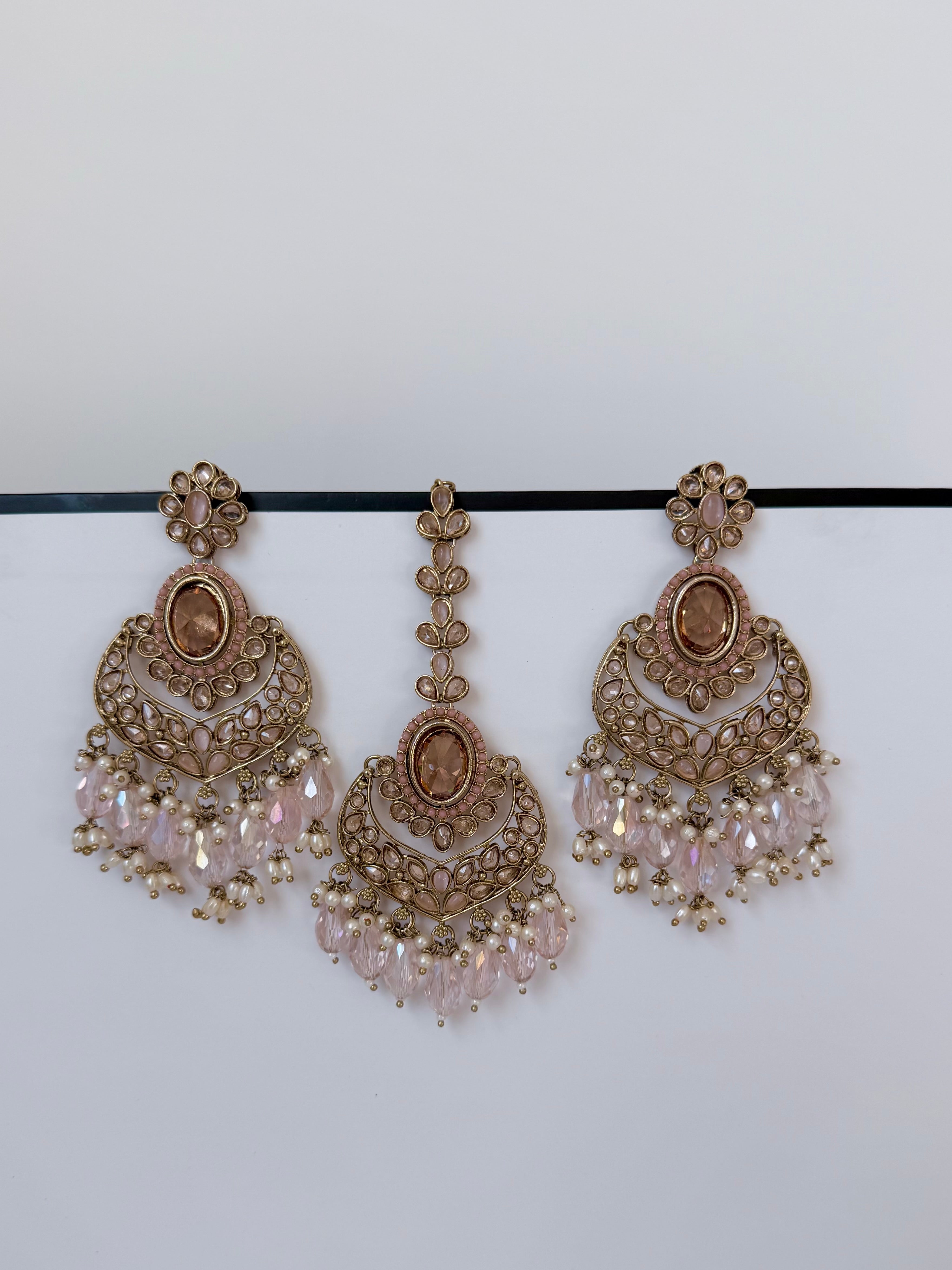 Desi Mohini Pollki Earring and Tikka Set