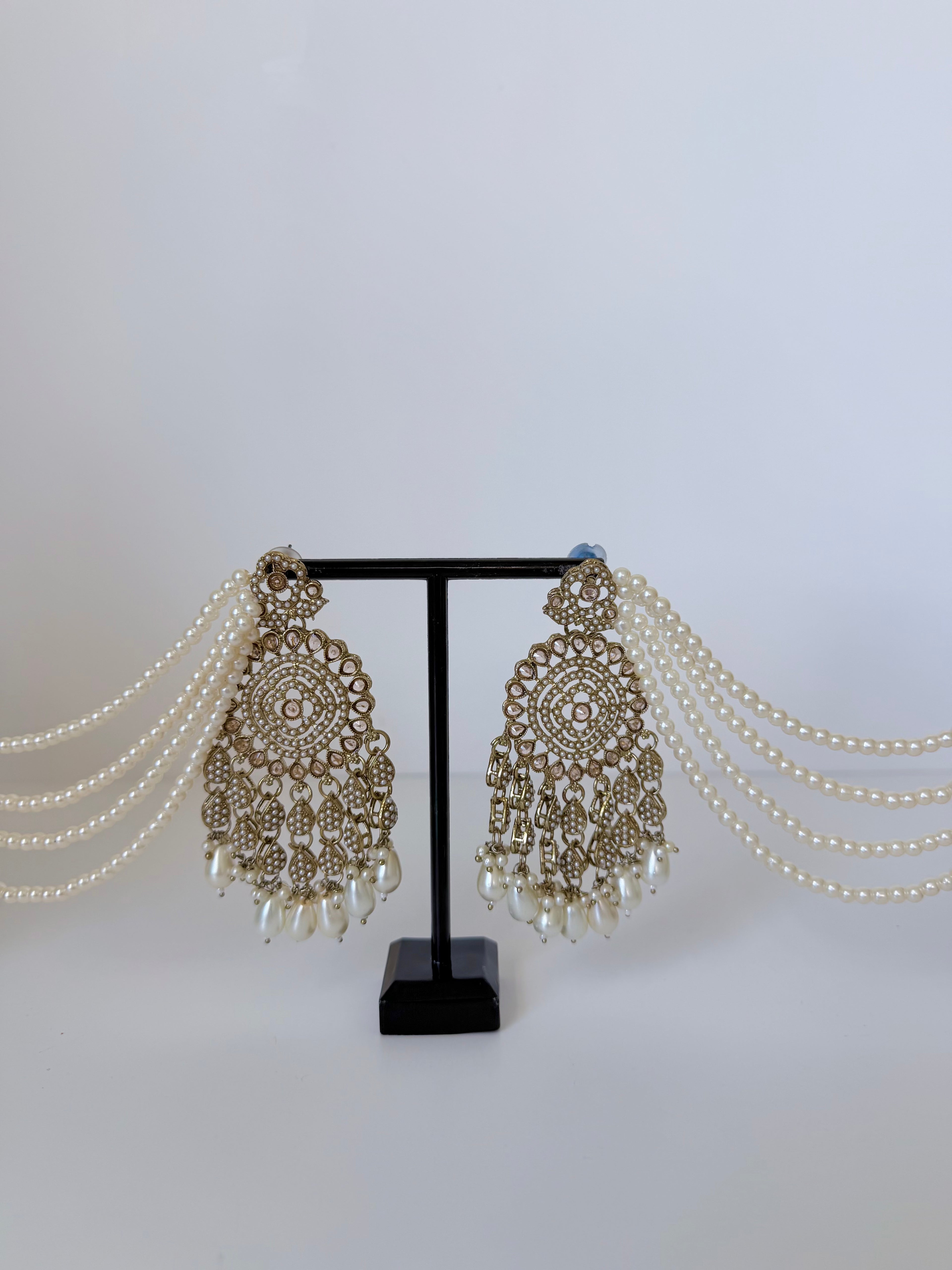Bollywood Falak Polki Necklace Set with Sahara earrings and TIkka