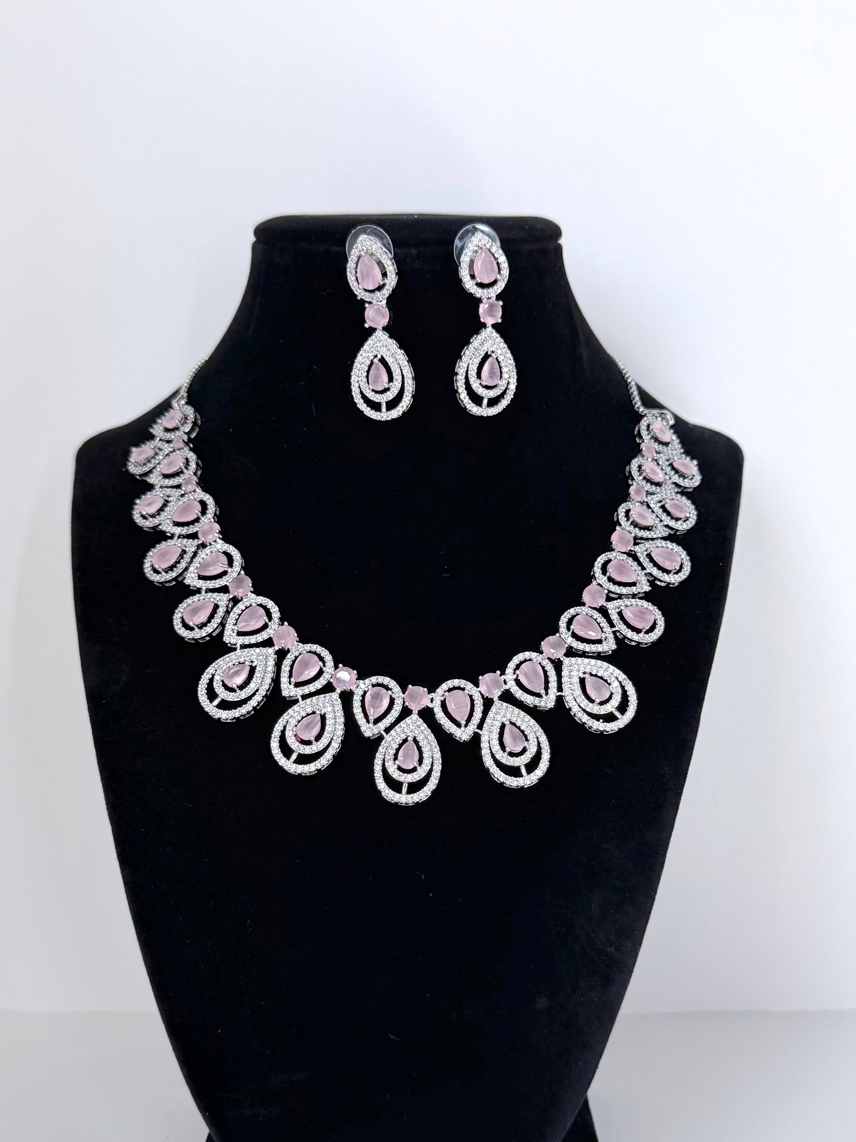 Elegant Noor American Diamond Set with Earrings