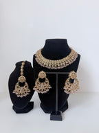 Bollywood Fariha Necklace Set with Earrings and Tikka