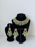 Bollywood Humaira Stonework Necklace Set with Earrings and Mangtika