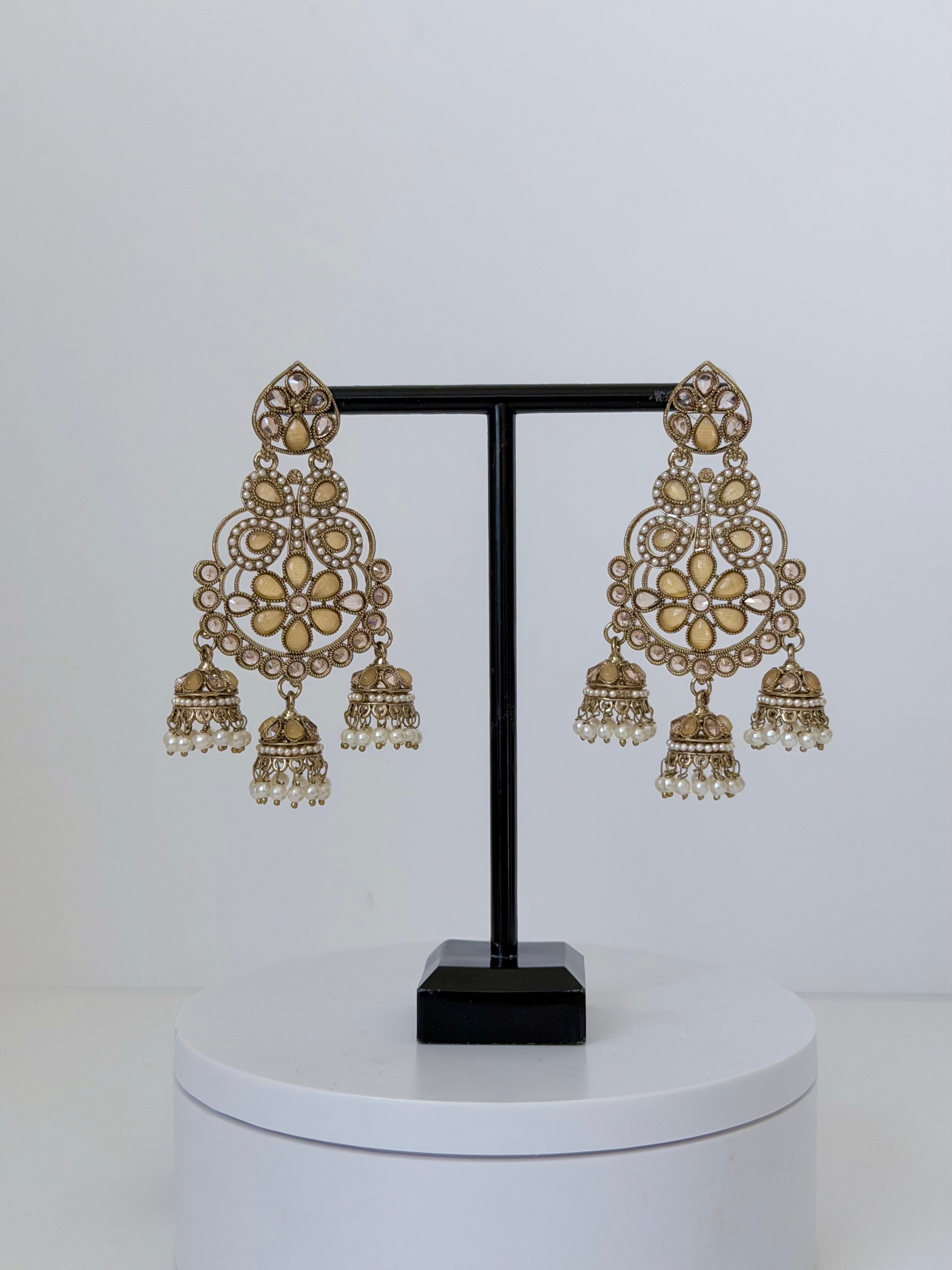 Polki Khwaab Earrings with Jhumka