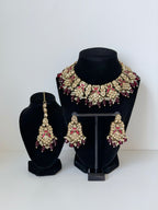 Bollywood Jannat Stonework Necklace Set with Earrings and Mangtika