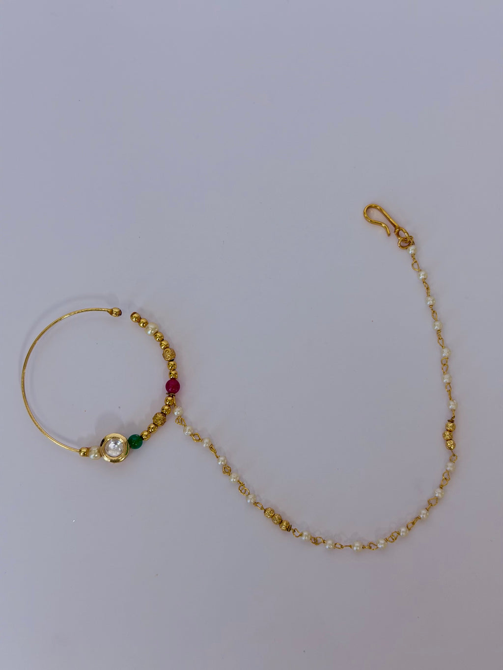 Kundan Nose ring with Chain