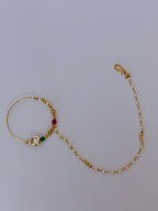 Kundan Nose ring with Chain