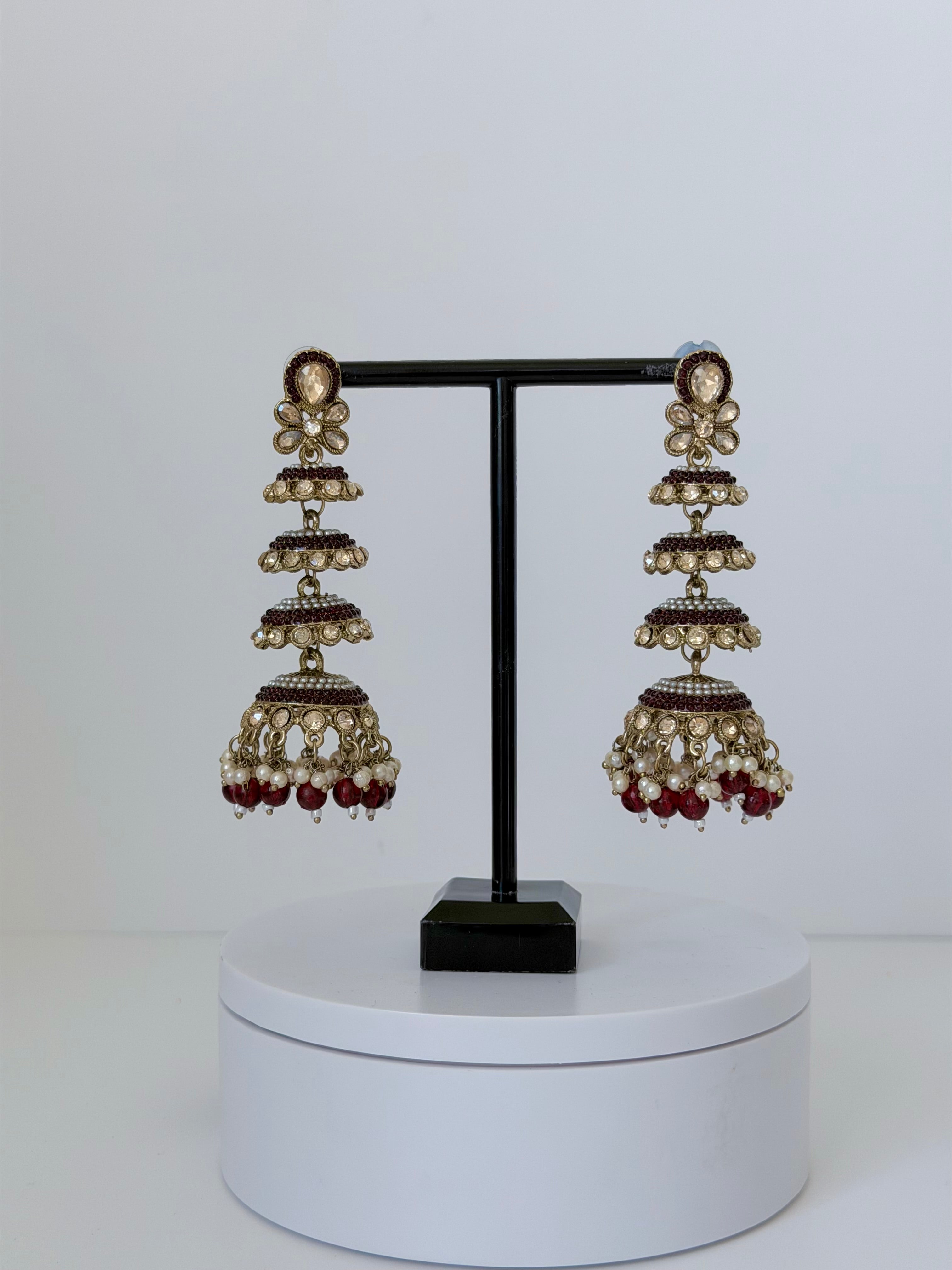 Polki Layered Yashna Jhumka