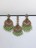 Desi Mohini Pollki Earring and Tikka Set