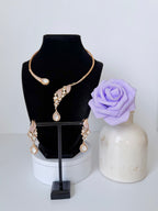 Premium Moissanite Hasli Nura Necklace Set with Earrings
