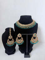 Bollywood Fariha Necklace Set with Earrings and Tikka