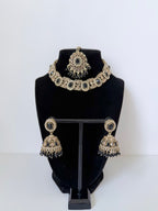 Bollywood Single Line Heer Necklace Set with Jhumka and Tikka