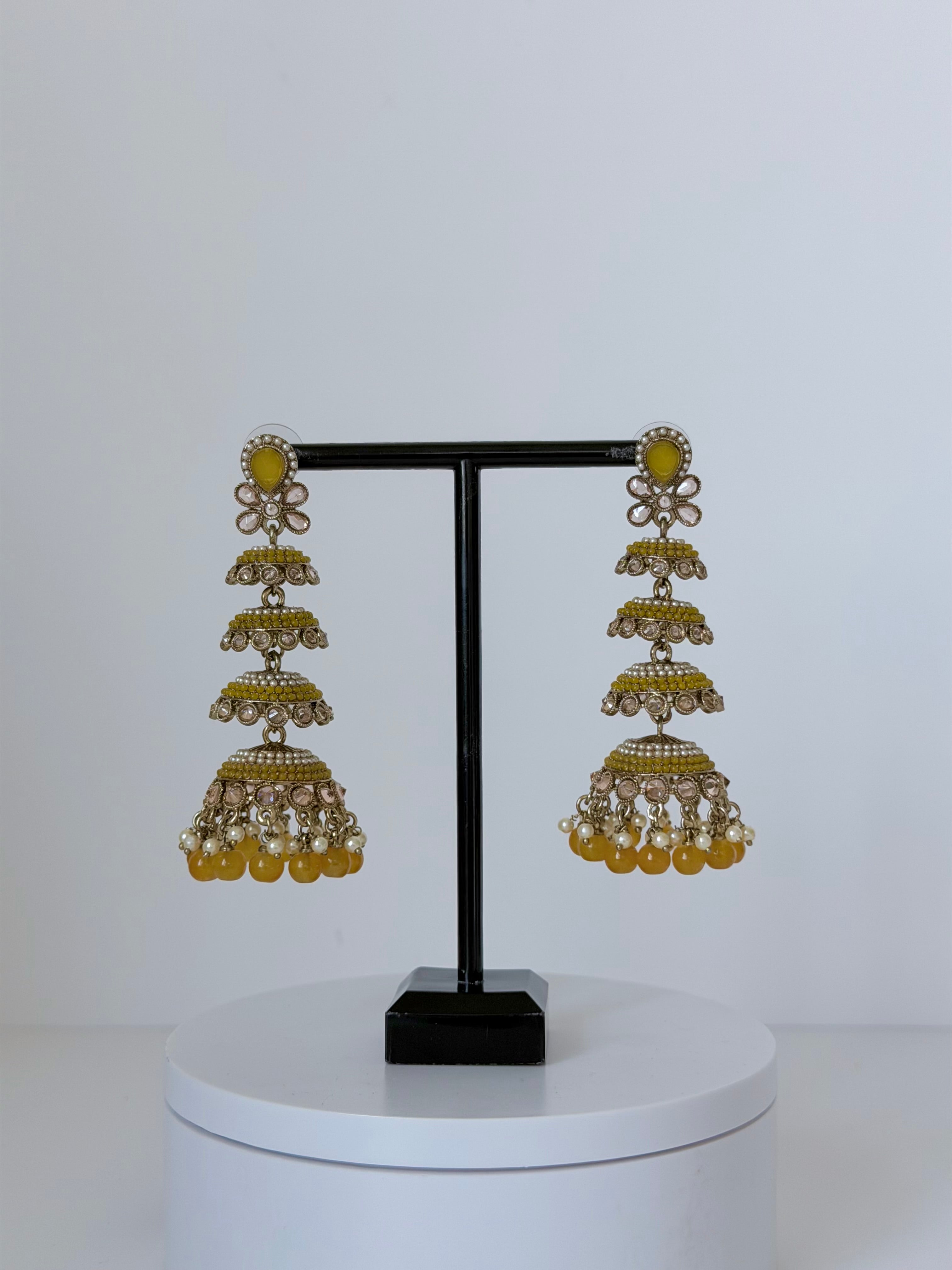 Polki Layered Yashna Jhumka