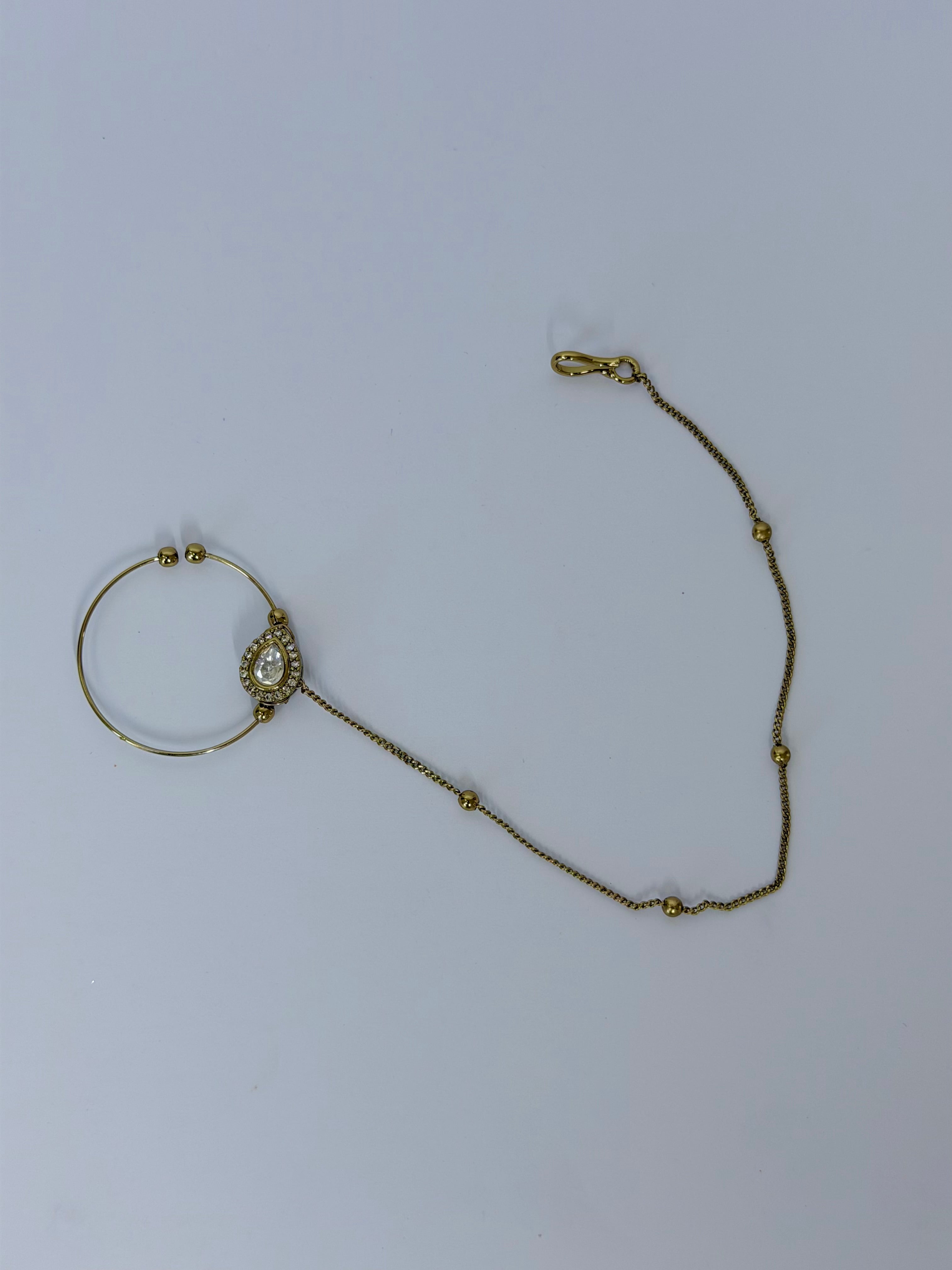 Kundan Nose ring with Chain