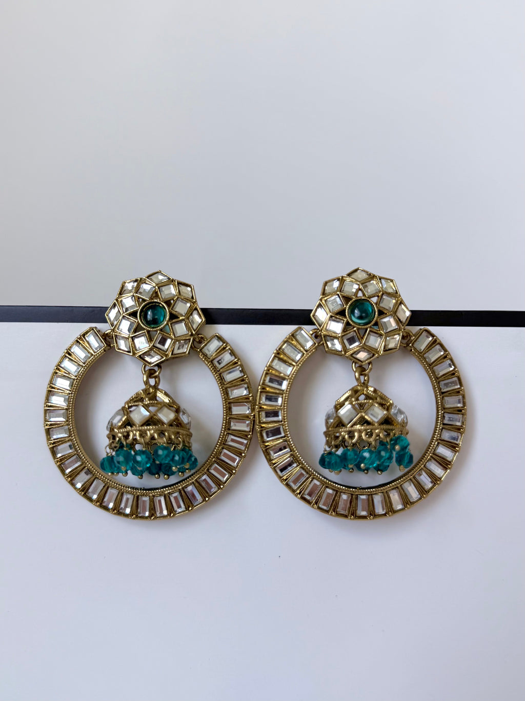Lightweight Kundan Priya Earrings with Jhumka