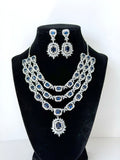 Elegant Aarohi Three Layer American Diamond Set with Earrings