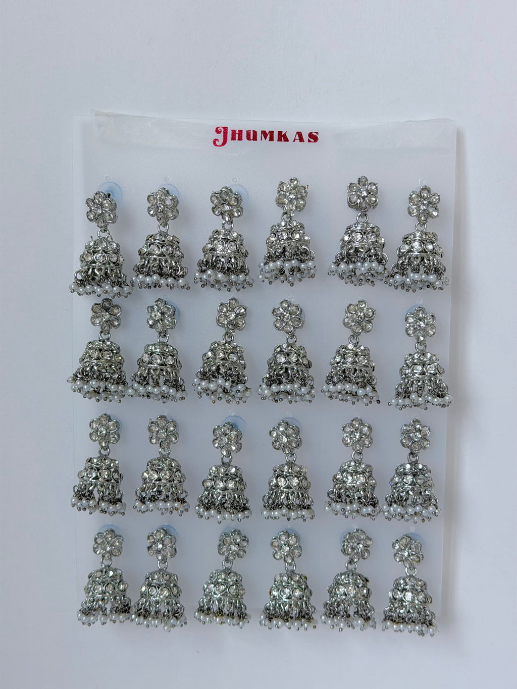 Polki Small Jhumka Pack - 12 Colors Traditional Indian Jewelry with Elegant Pearl Details