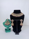 Bollywood Polki Pratha Necklace Set with Jhumka and Mangtika