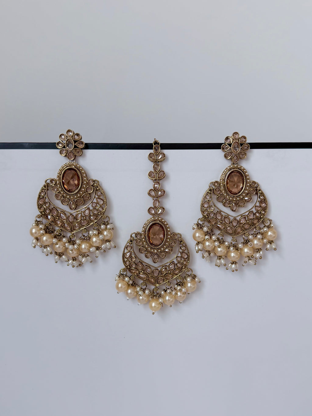 Desi Mohini Pollki Earring and Tikka Set