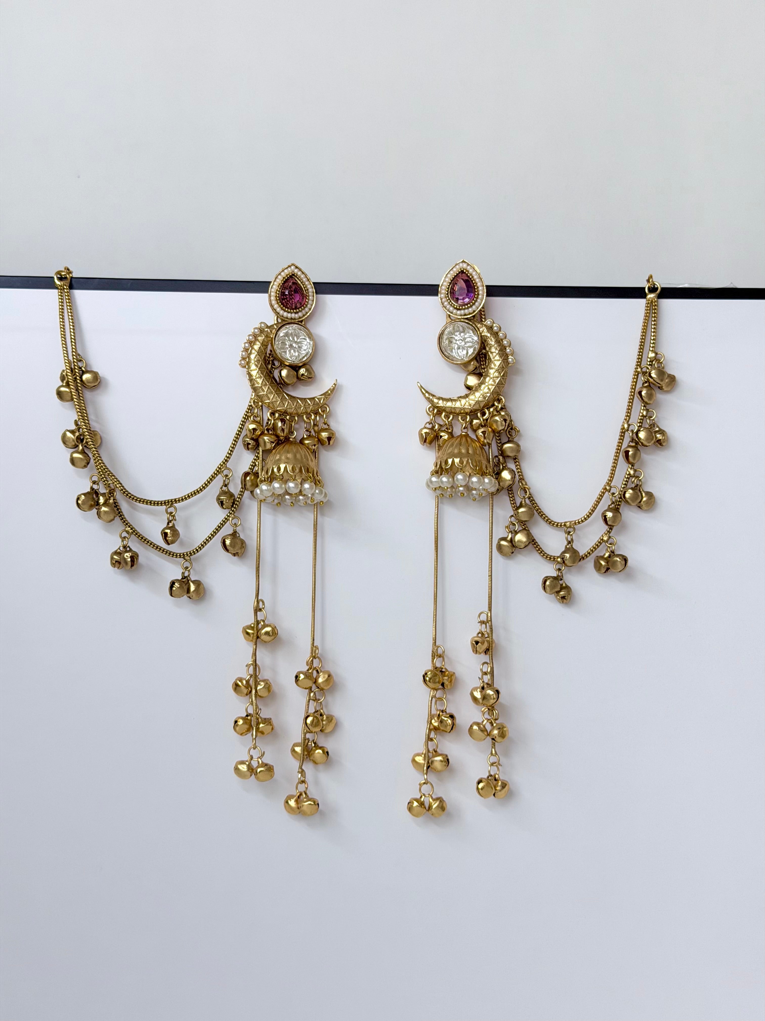 Trending Chand Kashmiri Earrings with Detachable Sahara