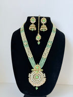 Bollywood Sadia Kundan Mala Set with Jhumka and Mangtika