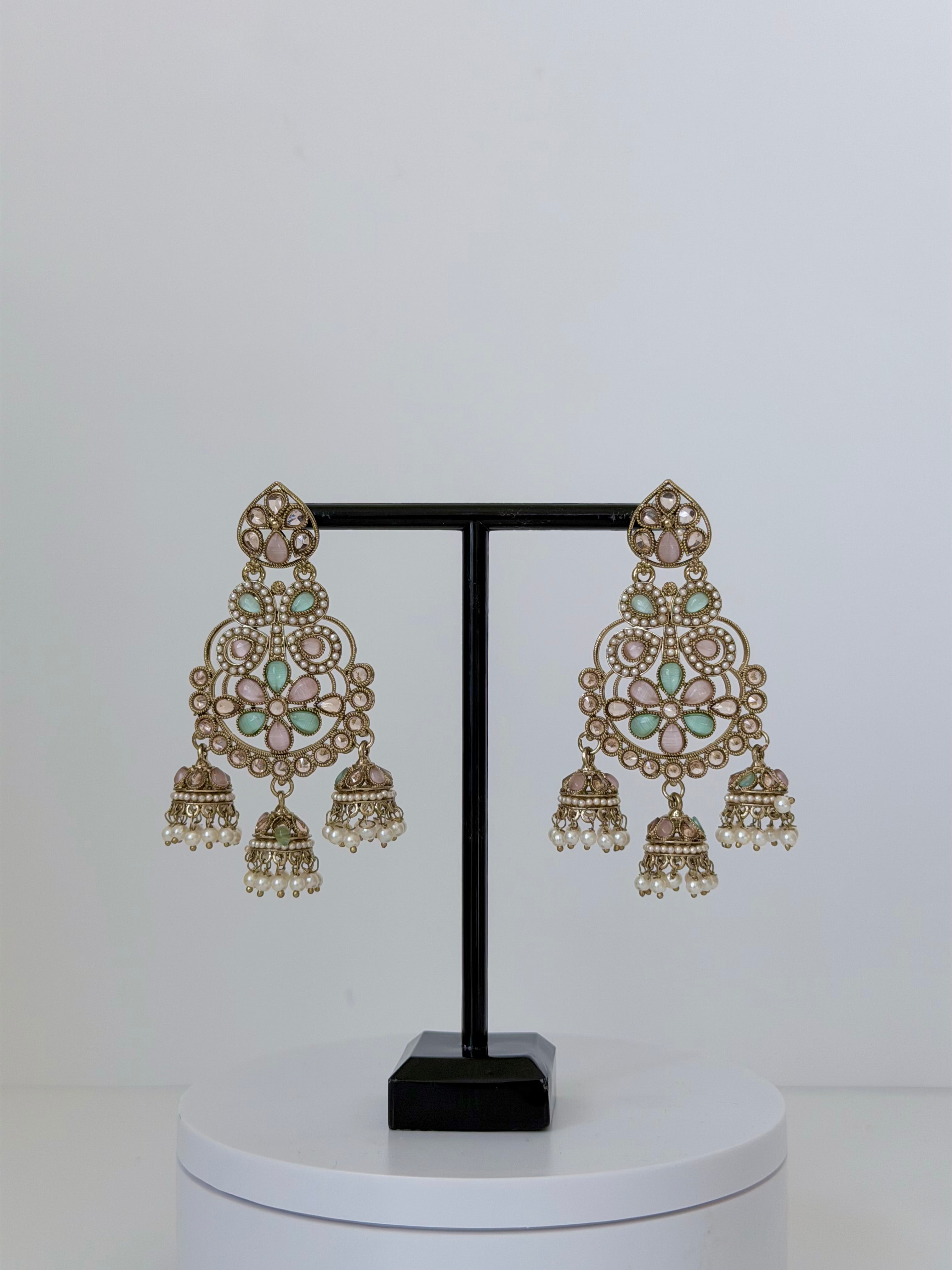 Polki Khwaab Earrings with Jhumka