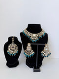 Bollywood Sohni Mirrorwork Necklace set with Earrings and Tikka