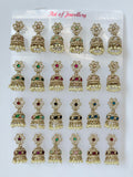 Polki Small Jhumka Pack - 12 Colors Traditional Indian Jewelry with Elegant Pearl Details