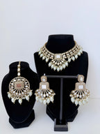 Bollywood Sohni Mirrorwork Necklace set with Earrings and Tikka