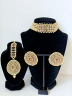 Bollywood Polki Urvi Choker Set with Studs and Mangtika