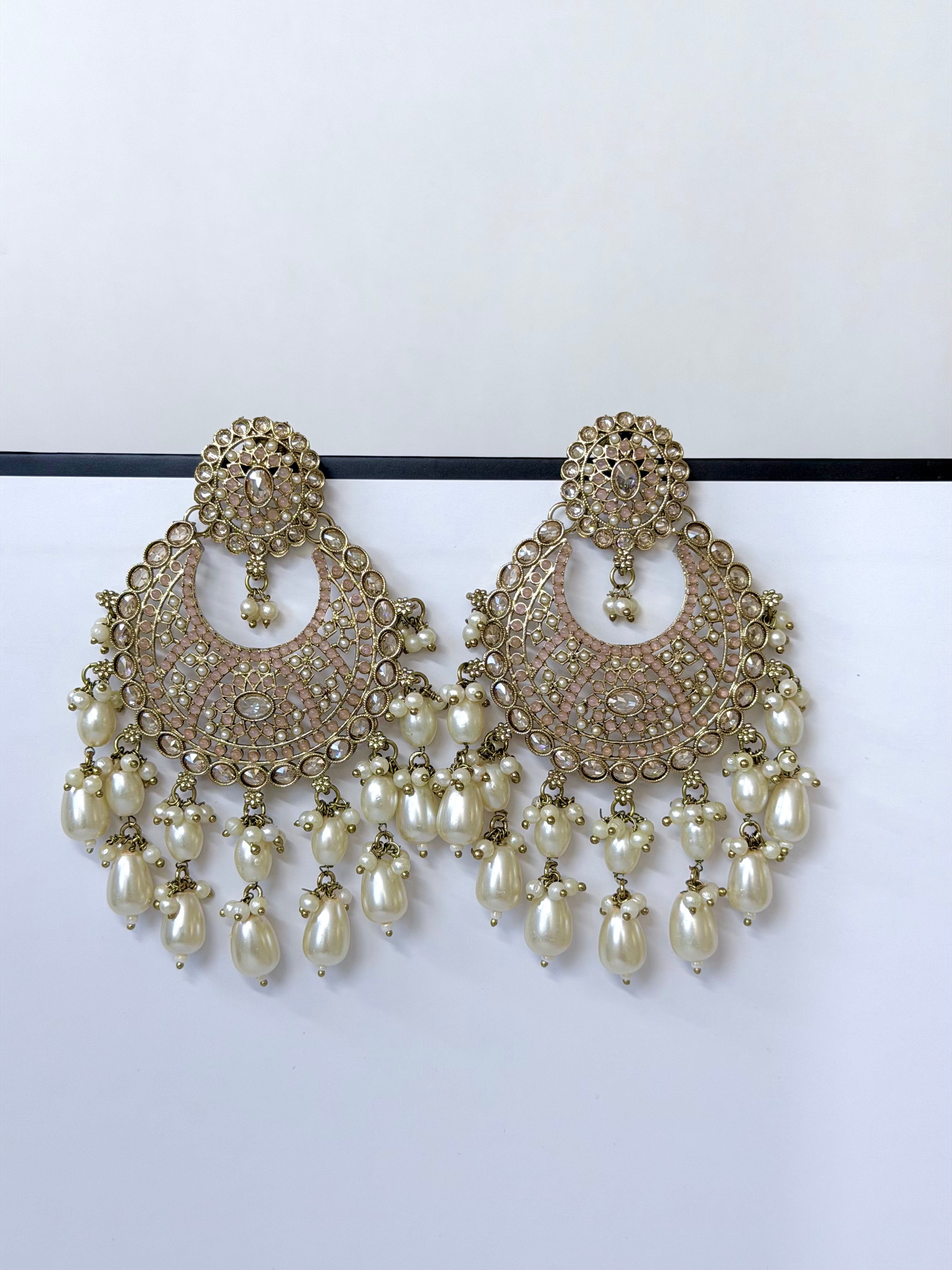 Polki Siya Chandbali Earrings