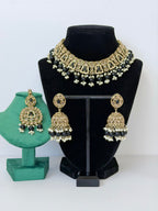Bollywood Polki Esha Necklace Set with Jhumka and Tikka