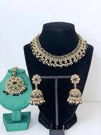 Bollywood Lightweight Polki Juhi Necklace Set with Jhumka and Mangtika