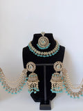 Bollywood Zohra Necklace set with Sahara Jhumka and Mangtika