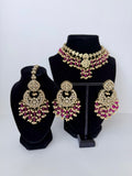 Bollywood Ziana Stonwork Necklace Set with Earrings and Tikka