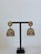 Bollywood Anarkali Waterfall Necklace Set with Jhumka and Tikka